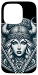 Coque pour iPhone 14 Pro Shield Maid Viking Raven Mythologie nordique