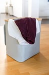 SOSmart So Smart Foldable Laundry Basket with Lid Made of Fabric - Grey - 60 L Volume - Bamboo Frame - Foldable Laundry Hamper Foldable Laundry Basket Laundry Bag Laundry Chest Foldable