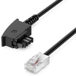 20m Câble de Routeur TAE-F Sur RJ45 (8P2C) Câbles de Raccordement Compatible avec DSL ADSL VDSL Fritzbox Internet Toupie vers la Prise Téléphonique TAE Noir