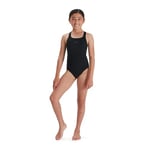 Speedo Junior Girl's ECO Endurance+ Medalist Swimsuit | Chlorine Resistance | Recycled Fabric | Comfort Fit | Swimming Lessons | Swim Holiday, Black, 5-6 Years