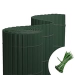 jarolift Canisse en PVC Standard Brise Vue pour Jardin Balcon Terrasse Habillage De Balcon Clôture, 80 x 300 cm, Vert, Inclus 50 Serre-Câbles Vert