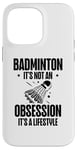 Coque pour iPhone 14 Pro Max Volant de raquette scientifique pour joueur de badminton