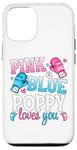 iPhone 15 Pro Pink Or Blue Poppy Loves You Boxing Gender Reveal Party Case