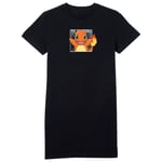 Pokémon Pokédex Charmander #0004 Women's T-Shirt Dress - Black - M