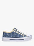 Radley Hatton Scratchy Dog Canvas Low Top Trainers, Vintage Blue