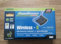 Linksys WUSB54GS-UK Wireless G USB Network Adapter With Speed Boost, *Brand New*