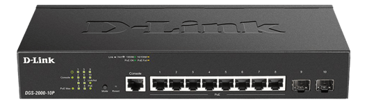 D-Link 8-port Gbit PoE Managed Switch incl. 2 x SFP