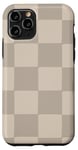 Coque pour iPhone 11 Pro Beige clair classique à carreaux Grand damier Beige Tan