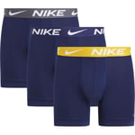 Nike Boxershorts 3-pack - Navy/Guld/Grå, storlek Small