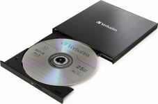 Verbatim External slimline Blu-ray Writer, Blu-ray burner (black, USB 3.1 Gen 1 (type-C))