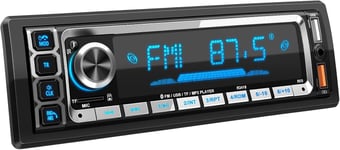 Autoradio Bluetooth RDS, 4x65W Poste Radio Voiture Bluetooth FM/AM 1Din Autoradio Écran LCD Large avec 7 Couleurs Supporte Main Libre 2 USB/DSP/MP3 Player/AUX/SD/TF(Multicolore)