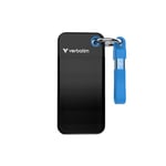 Verbatim Pocket SSD 1 to Disque Dur Externe Portable Solid State Drive USB 3.2 Gen 2 pour Mac, PC et Console de Jeux, Noir/Bleu