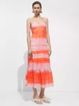 Mango Alicia Ruffle Mid Dress, Orange