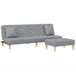 Vidaxl - Canapé-lit à 2 places avec oreillers et repose-pied gris clair Gris