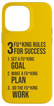 iPhone 14 Pro Max 3 Rules For Success - Gym, Hustle, Grind, Work Motivational Case