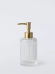 John Lewis Fluted Glass Soap Dispenser, Clear