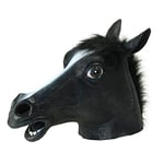 Realistic Black Rubber Horse Mask (Pack of 1) - Perfect Accessory for Animal Themed Parties, Film & TV, Sports & Games, World Book Day, Cosplays, & More Halloween Halloween