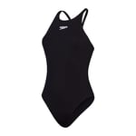 Speedo Maillot de Bain à Dos en V Endurance+, Coupe Athlétique, Natation Fitness Maillot de Bain pour Femme, Noir, 30