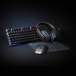 Gaming Combo Kit | 5-i-1 | Tangentbord, headset, mus och musmatta | Svart | QWERTY | US Layout