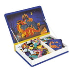 Janod Magnéti'Book Dragons-Jeu Educatif Magnétique 53 Aimants + 10 Modèles-Jouet Enfant en Carton FSC-Développe Dextérité et Imagination-Dès 3 Ans-J02527, J02527, Violet