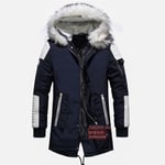 Doudoune Homme Hiver Outwear Blouson Sport Chaud Manteau Militaire Parka Fausse Fourrure Avec Coupe-Vent Vêtement Masculin