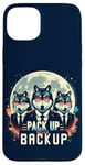 Coque pour iPhone 15 Plus Emballez avec un jeu de mots de l'équipe de loup à fourrure assorti