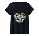 Womens Garbage Trucks Are My Valentine Valentines Day for Toddler V-Neck T-Shirt