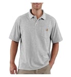 Carhartt Men's Loose Fit Midweight Short-Sleeve Pocket Polo, Heather Grey, M