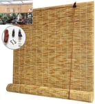 GeYao Roller blind Bamboo Blinds Natural Reed Curtain, Shade Blinds Vintage Straw Curtain,Anti-UV Dustproof Decorative Blinds,for Indoor/Outdoor/Garden/Window (Size : 140x240cm/55x95in)