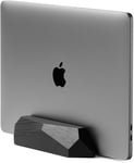 Support Vertical Ordinateur Portable Support Laptop Bureau - Compatible Avec Macbook Pro, Macbook Air, Ipad - En Bois De Chêne Teinté Noir Fait À La Main Support D'Ordinateur P[ADP2201704]