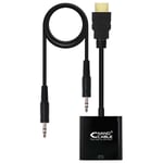 Nanocable Adaptateur HDMI vers VGA M/F avec Audio Mini Jack Noir 10.16.2001-BK