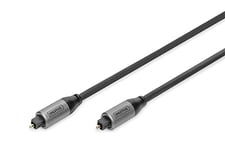 DIGITUS câble audio optique - Toslink à Toslink - SPDIF - fibre optique - 1m - noir - pour chaîne hi-fi, home cinéma, barre de son, ordinateur, PS4, Xbox