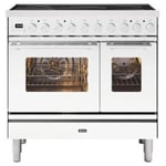 Ilve PDI096WE3WH 90cm Roma Induction Twin Oven Range Cooker In White