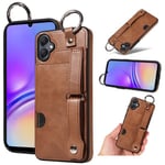 Samsung Galaxy A05      Hand Strap PU Card Case    Brown