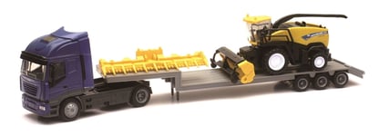 CAMION 1/43° IVECO AVEC MOISSONNEUSE NEW HOLLAND FR920