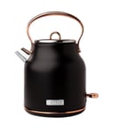 Heritage 1.7L Black Kettle - Cordless 3KW Fast Boil Kettle, Removable