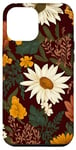 Coque pour iPhone 14 Plus Orange Boho Groovy Motif floral des années 70