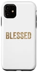 Coque pour iPhone 11 Design doré béni pour des thèmes spirituels et motivants