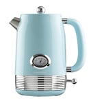 Daewoo Denver Collection, 1.5 Litre Kettle In Sky Blue, Fill Up To 6 Cups In One Boil, Rapid Boil With 360° Swivel Base, Visible Water Window, Temperature Gauge, Elegant And Stylish Design