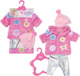 BABY born Ensemble avec manteau rose 833834 - Manteau douillet rose avec un legging et bonnet assortis pour poupées de 43cm - Poupée non incluse - Convient aux enfants de 3 ans+