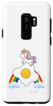 Coque pour Galaxy S9+ Œuf au plat licorne pour garçons, filles, femmes, enfants, adolescents, arc-en-ciel