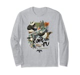 Kung Fu Panda 4 Po & Zhen VS Chameleon Action Panels Long Sleeve T-Shirt