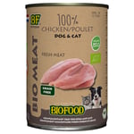 Biofood luomu 100 % luomukana kissoille & koirille - 6 x 400 g