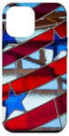 iPhone 12 Pro Max Red White Blue -Stars Stained Glass American Flag Case