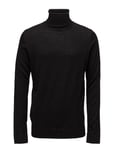 Merino Knit Roll Neck Tops Knitwear Turtlenecks Black Lindbergh