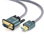 SLDXIAN Câble HDMI vers VGA, Câble adaptateur HDMI vers VGA 1080p (mâle vers mâle), Coque en alliage d'aluminium, Plaqué Or, Tressé Nylon pour PC, Moniteur, Projecteur, HDTV (5M)