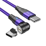 3 i 1 PD 60W magnetkabel 3A snabbladdning Typ C till typ C för Micro USB Data LED-laddare 8-stiftskabel för telefon