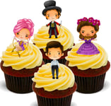 The Greatest Showman Pack of 12 Edible Cup Cake Toppers, Fairy Bun Decorations