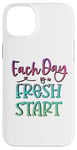 Coque pour iPhone 14 Plus Citation inspirante « Each Day Is a Fresh Start »