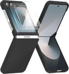 Coque De Protection Pour Samsung Galaxy Z Flip 6 - Avec 2 Films De Protection D'écran - Coque Rigide En Polycarbonate Rigide - Anti-Chocs - Anti-Rayures - Pour Samsung Flip Z 6 5g - Noir[L1591]